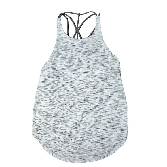 Lululemon Raise The Barre Tank Gray Women's Size 8 Light Grey Luon 2-in-1 - Picture 3 of 9